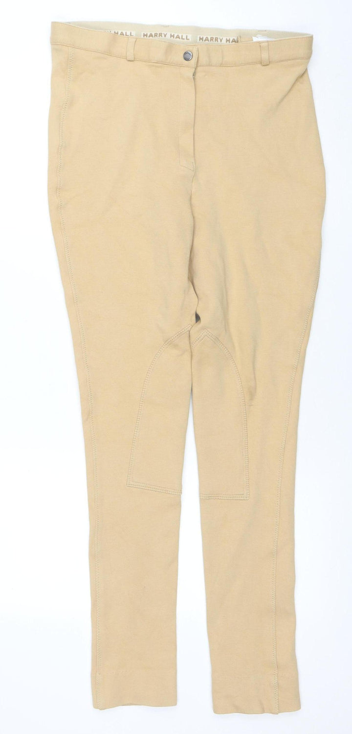Harry Hall Women's Beige Cotton Stretch Jodhpurs Size 16 Slim Fit