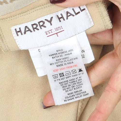 Harry Hall Women's Beige Cotton Stretch Jodhpurs Size 16 Slim Fit