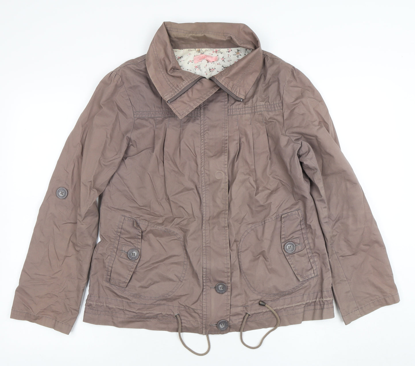 Abi Women’s Brown Cotton Button Jacket Size 12 Casual Style