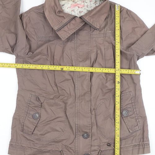 Abi Women’s Brown Cotton Button Jacket Size 12 Casual Style