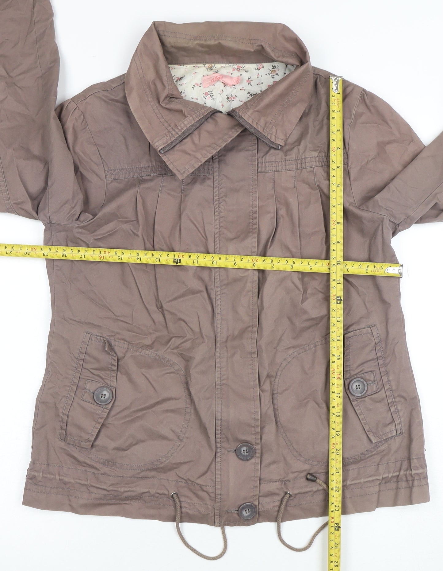 Abi Women’s Brown Cotton Button Jacket Size 12 Casual Style