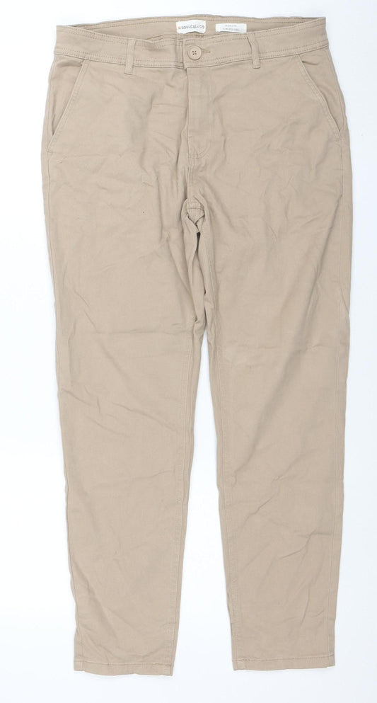 SoulCal & Co Mens Beige Chino Trousers Size 32W 30L Casual Regular Fit