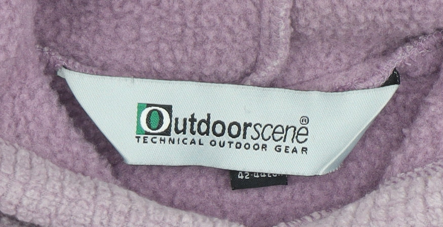 Outdoor Scene Women’s Purple Pullover Hoodie XL Polyester Blend Warm Fleece