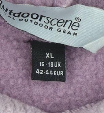 Outdoor Scene Women’s Purple Pullover Hoodie XL Polyester Blend Warm Fleece