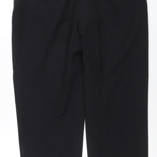 ZARA Women's Black Cropped Slim Fit Tailored Trousers Size 12