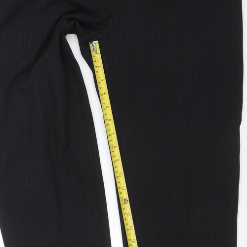 ZARA Women's Black Cropped Slim Fit Tailored Trousers Size 12