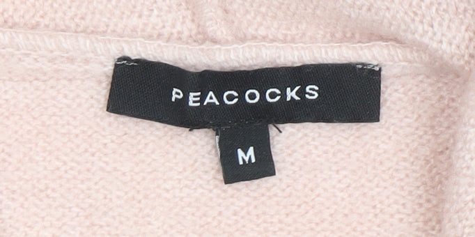 Peacocks Womens Pink Hooded Pullover Hoodie Medium Soft Knit