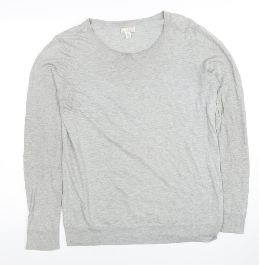 Gap Women’s Grey Cotton Silk Crew Neck Long Sleeve Pullover Jumper M
