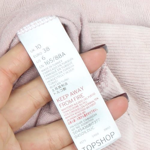 Topshop Women Pink Pullover Sweatshirt UK 10 Relaxed Fit
