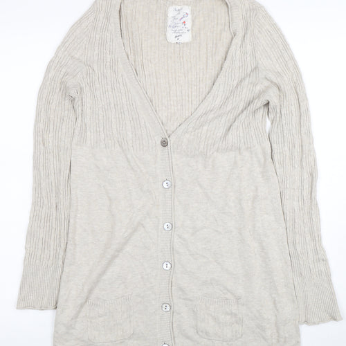 Mammut Women Beige V-Neck Long Sleeve Cardigan Size 12