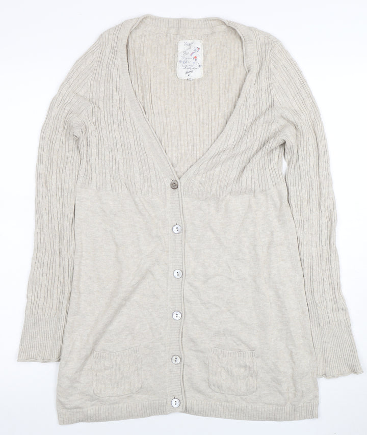 Mammut Women Beige V-Neck Long Sleeve Cardigan Size 12