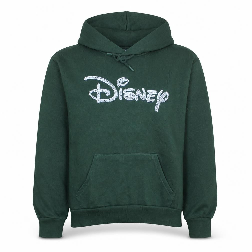 Front view of Disney Green Women's Pullover Hoodie Small Primark Cares