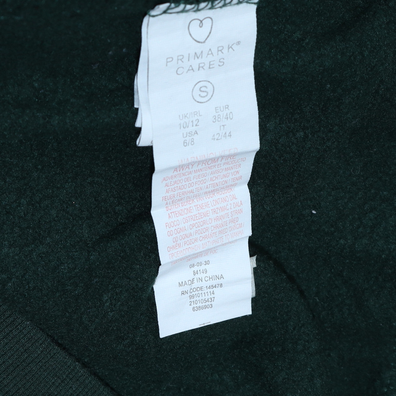Disney Green Women's Pullover Hoodie Small Primark Cares