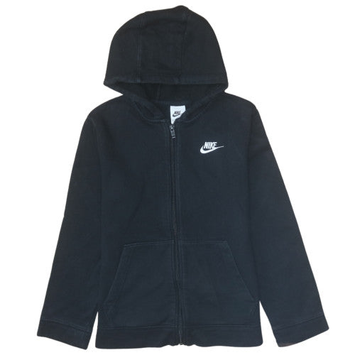 Nike Boys Black Full Zip Hoodie Size L (147-158cm) Cotton Blend