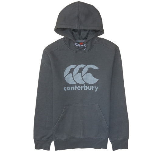 Canterbury Men's Grey Pullover Hoodie M Logo Fleece Rugby Sweatshirt
