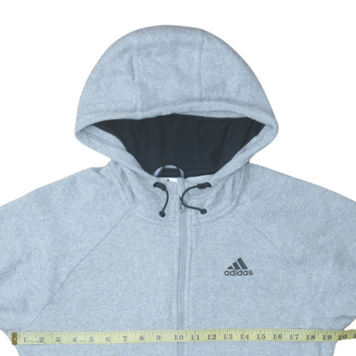 Adidas Men's Grey Full Zip Fleece Hoodie Size S
