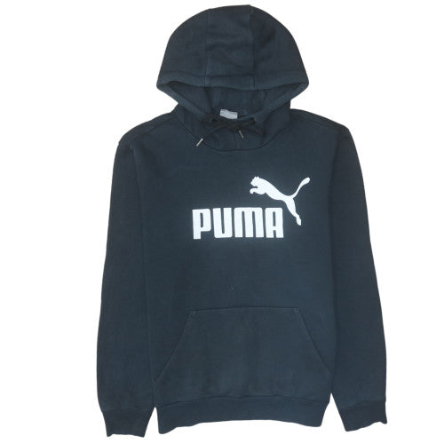 Puma Women's Black Small Pullover Hoodie with Logo Print