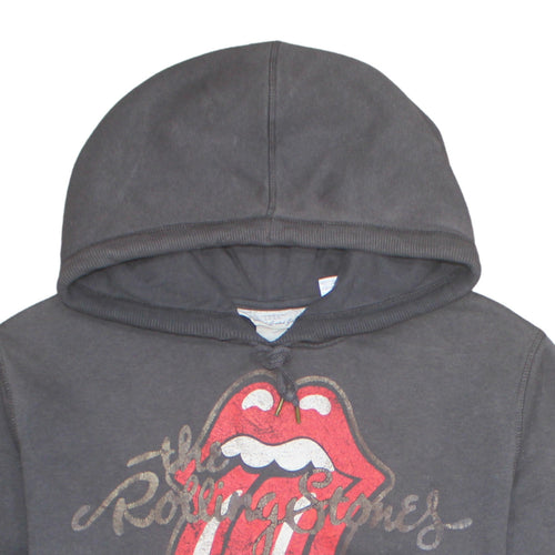 H&M L.O.G.G. Womens Black Rolling Stones Pullover Hoodie Size 12