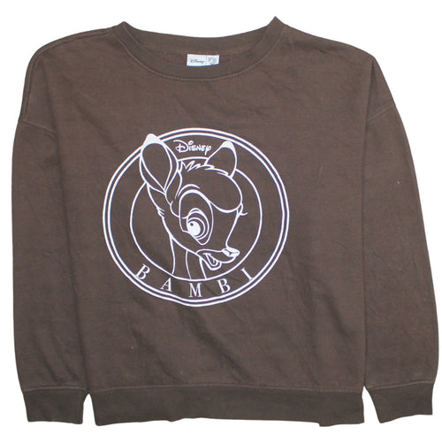 Disney Women Brown Bambi Pullover Sweatshirt 2XL