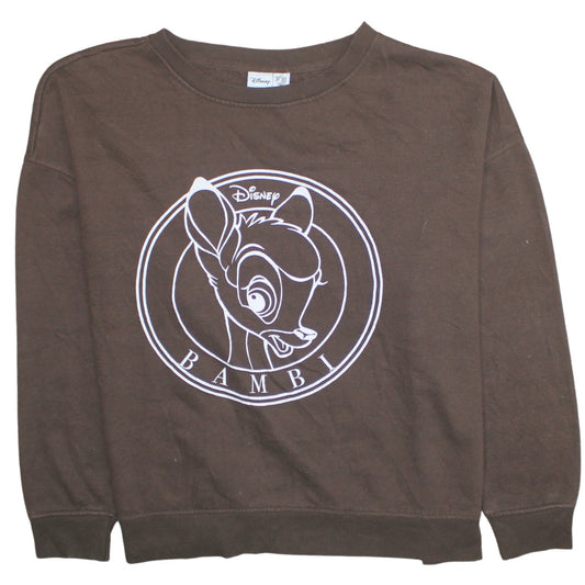 Disney Women Brown Bambi Pullover Sweatshirt 2XL