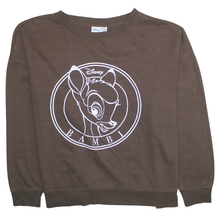 Disney Women Brown Bambi Pullover Sweatshirt 2XL