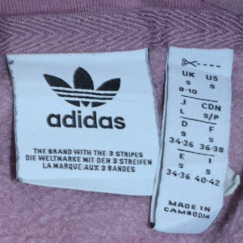 Adidas Womens Pink Hooded Pullover Sweatshirt Size S Cotton Blend