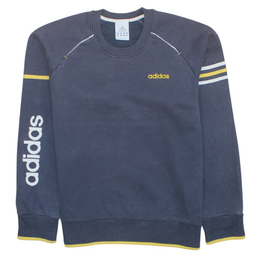 Adidas Mens Blue Logo Pullover Sweatshirt Size M Regular Fit