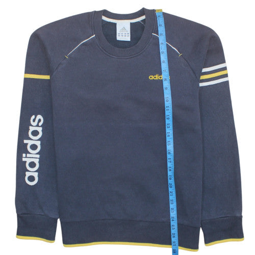 Adidas Mens Blue Logo Pullover Sweatshirt Size M Regular Fit