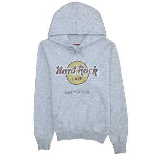Hard Rock Cafe Hollywood Grey Hoodie Women Small Pullover Cotton Blend