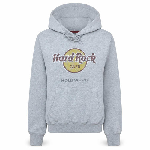 Hard Rock Cafe Hollywood Grey Hoodie Women Small Pullover Cotton Blend
