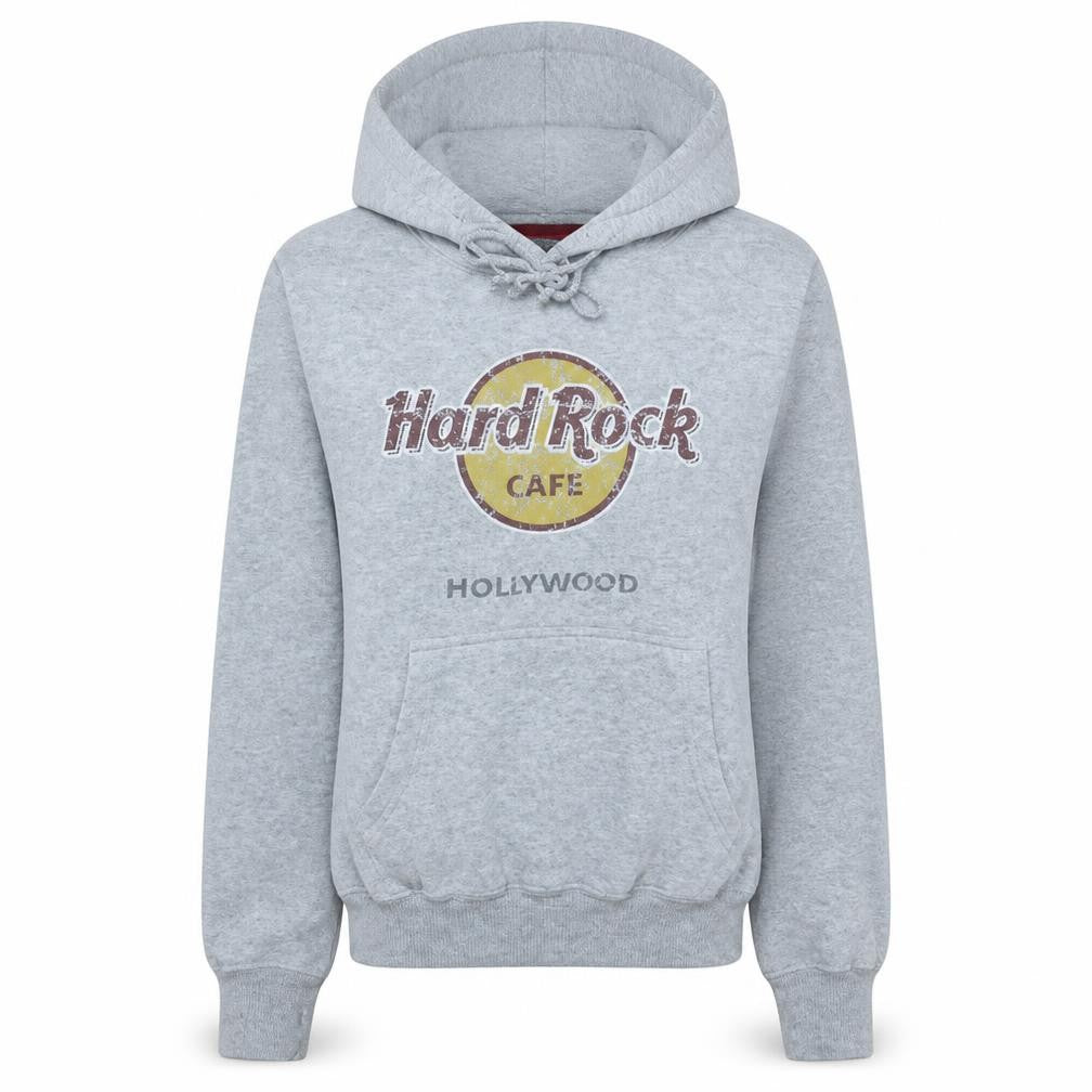 Hard Rock Cafe Hollywood Grey Hoodie Women Small Pullover Cotton Blend