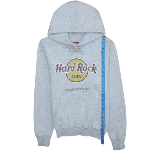 Hard Rock Cafe Hollywood Grey Hoodie Women Small Pullover Cotton Blend