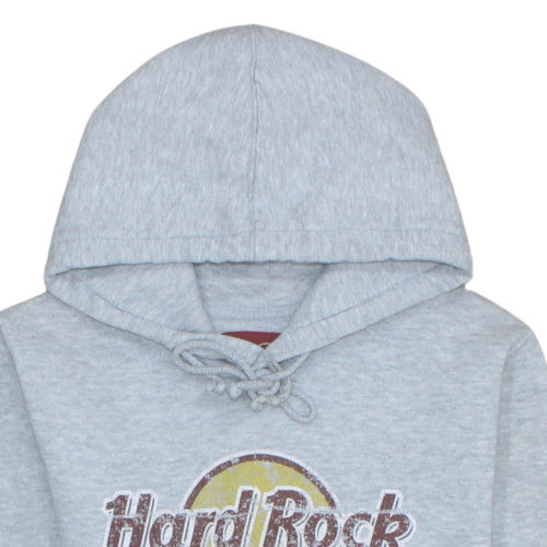 Hard Rock Cafe Hollywood Grey Hoodie Women Small Pullover Cotton Blend
