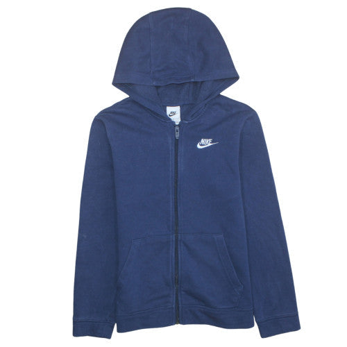 Nike Boys Blue Full Zip Hoodie L 147-158cm Cotton Blend Sweatshirt