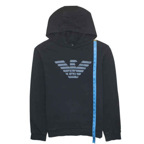 Emporio Armani EA7 Men's Black Pullover Hoodie Medium Logo Sweatshirt
