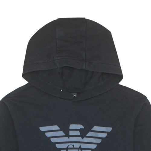 Emporio Armani EA7 Men's Black Pullover Hoodie Medium Logo Sweatshirt
