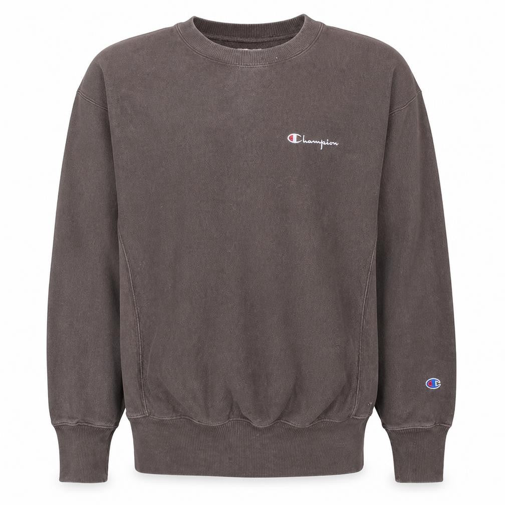 Front view of Champion Men's Brown Small Reverse Weave Pullover Sweatshirt