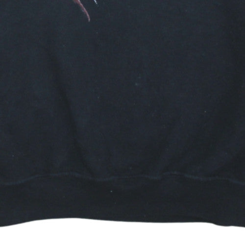 Gildan Men's Black Patriotic Eagle Flag Graphic Pullover Sweatshirt L