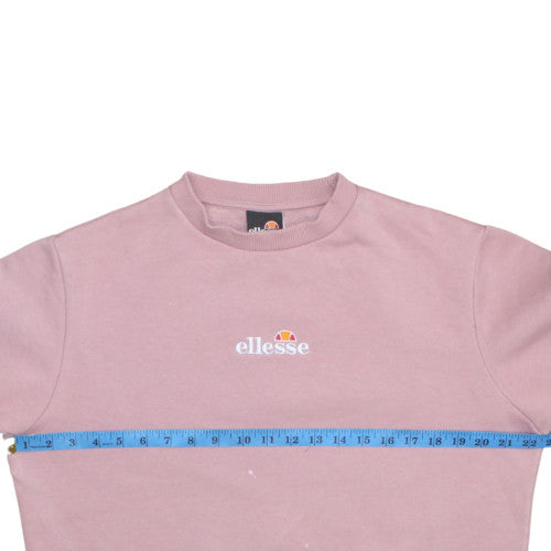 Ellesse Womens Pink Crew Neck Pullover Sweatshirt UK 12