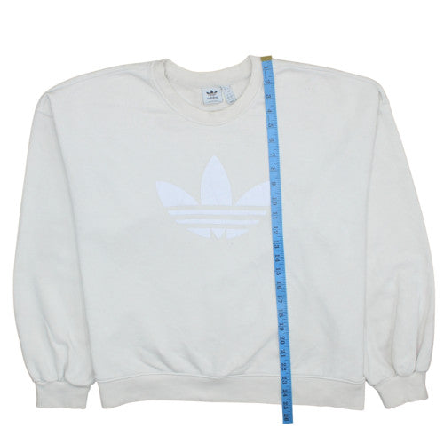 Adidas Womens White Crew Neck Pullover Sweatshirt Size 20