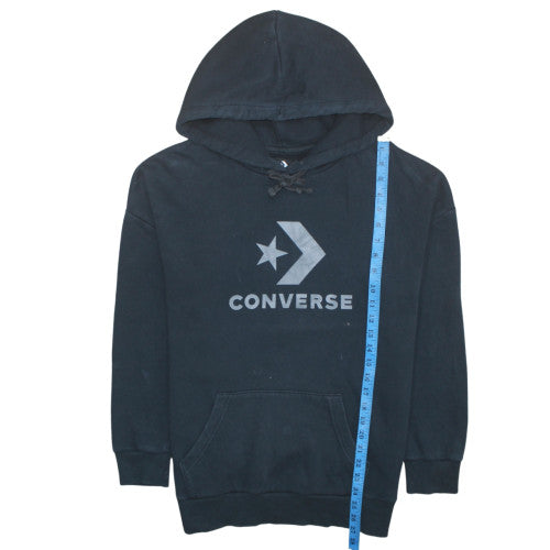 Converse Mens Black Pullover Hoodie XS Regular Fit Logo Fleece