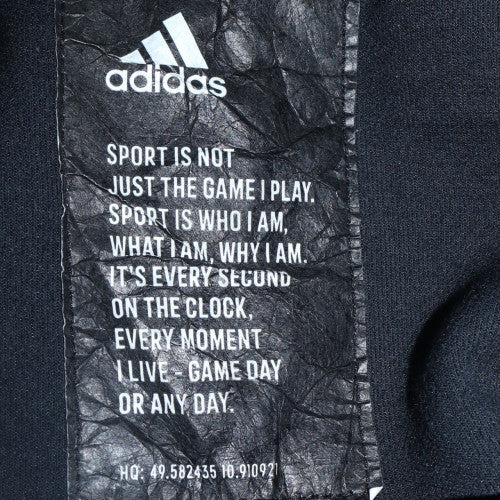 Adidas Boys Black Full Zip Hoodie Size 11-12 Years Fleece Sweatshirt