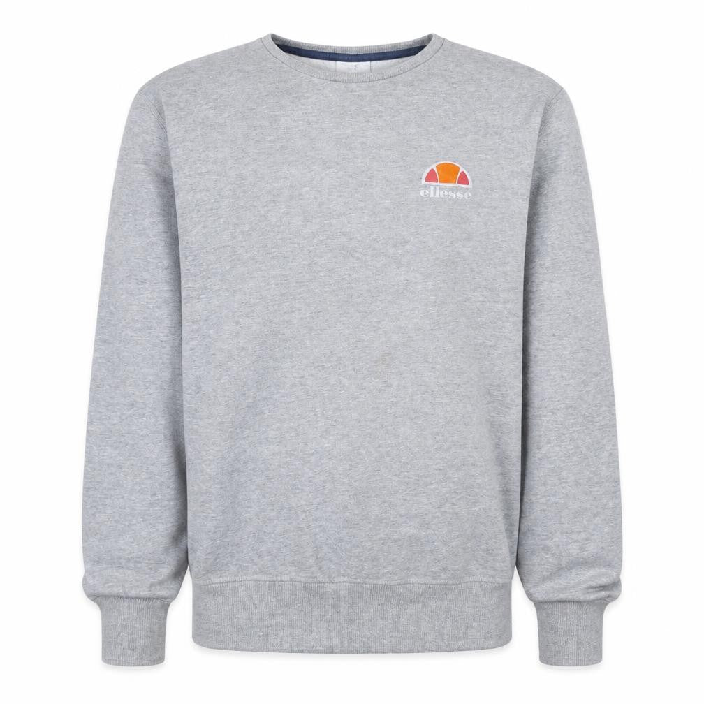 Front view of Ellesse Men's Grey Regular Fit Crew Neck Sweatshirt M