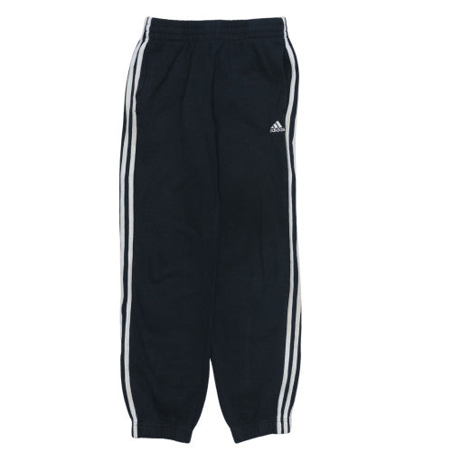 Adidas Boys Black Jogger Trousers 11-12 Years Side Stripe Fleece Pants