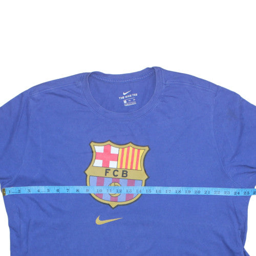 Nike Men’s Blue FCB Barcelona Graphic T-Shirt XXL Cotton Crew Neck