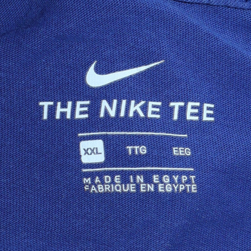 Nike Men’s Blue FCB Barcelona Graphic T-Shirt XXL Cotton Crew Neck