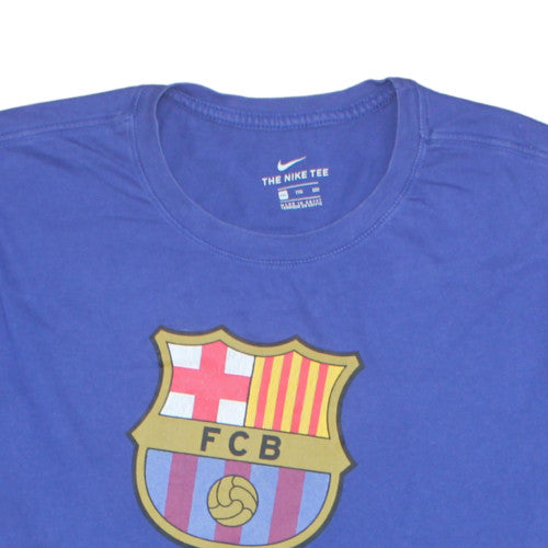 Nike Men’s Blue FCB Barcelona Graphic T-Shirt XXL Cotton Crew Neck