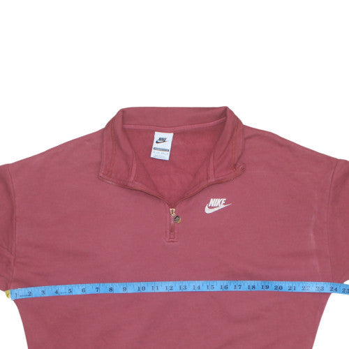 Nike Womens Pink 1/4 Zip Pullover Sweatshirt XS Oversized Fit