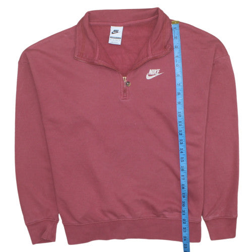 Nike Womens Pink 1/4 Zip Pullover Sweatshirt XS Oversized Fit