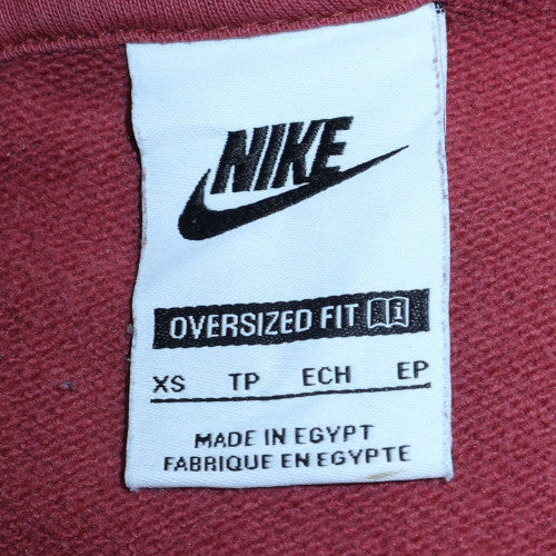 Nike Womens Pink 1/4 Zip Pullover Sweatshirt XS Oversized Fit